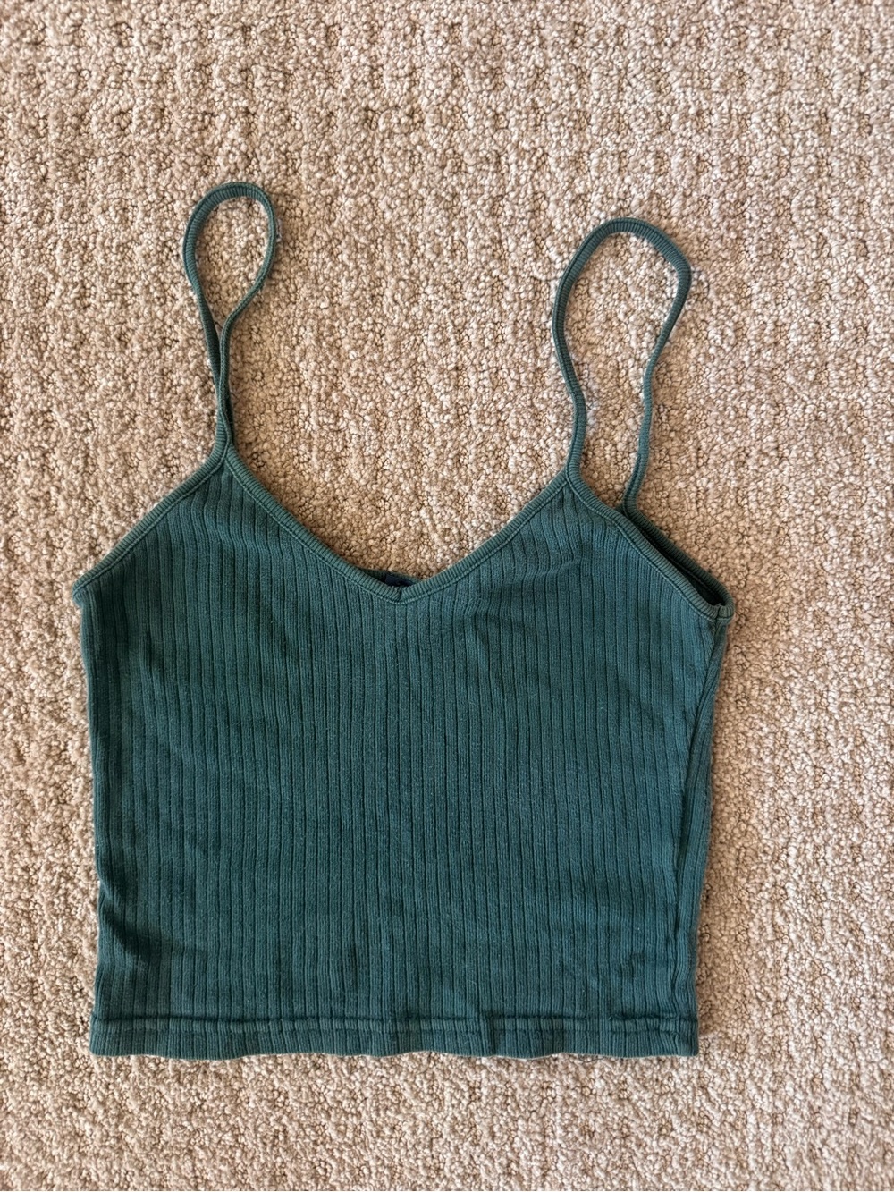 Brandy Melville Forest Green Ribbed Tank Top